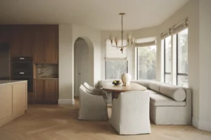 Breakfast nook with curved banquette, Chateau d'Europe, Florida