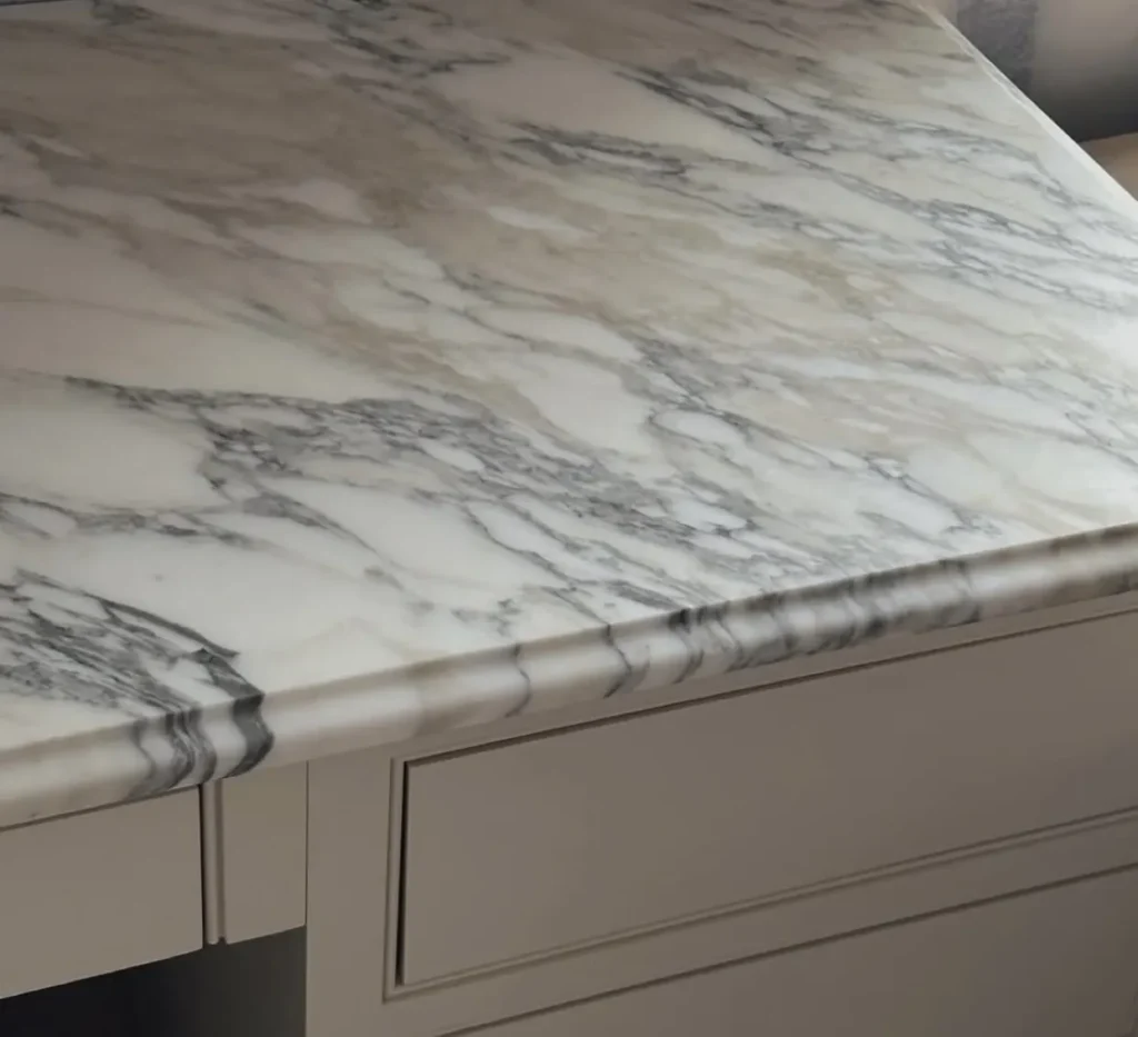 Marble countertop detail, Old Money Lakehouse, Iowa